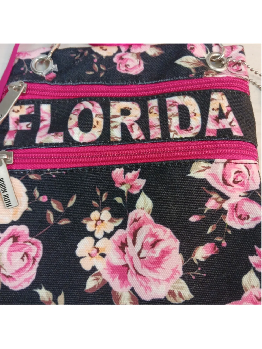 Robin Ruth Womens Small Cross Body Shoulder Purse/Handbag FLORIDA Black